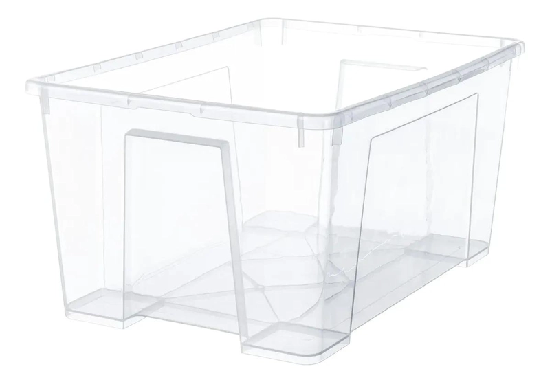 CAJA ORGANIZADORA TRANSPARENTE APILABLE CAPACIDAD 45 LITROS - 1