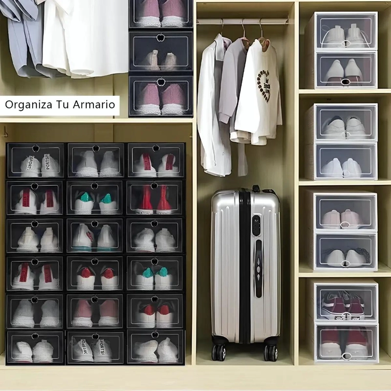 ORGANIZADOR APILABLE PARA ZAPATOS CON CAPACIDAD PARA 12 PARES EN COLOR NEGRO - 3