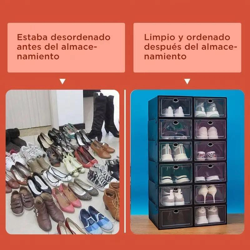 ORGANIZADOR APILABLE PARA ZAPATOS CON CAPACIDAD PARA 12 PARES EN COLOR NEGRO - 4