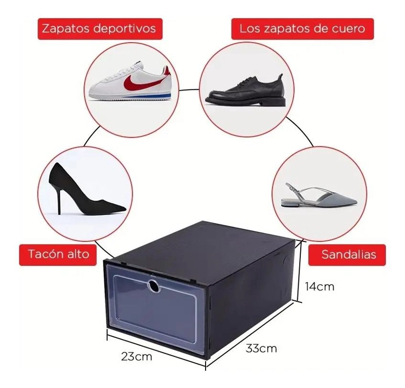 ORGANIZADOR APILABLE PARA ZAPATOS CON CAPACIDAD PARA 12 PARES EN COLOR NEGRO - 5