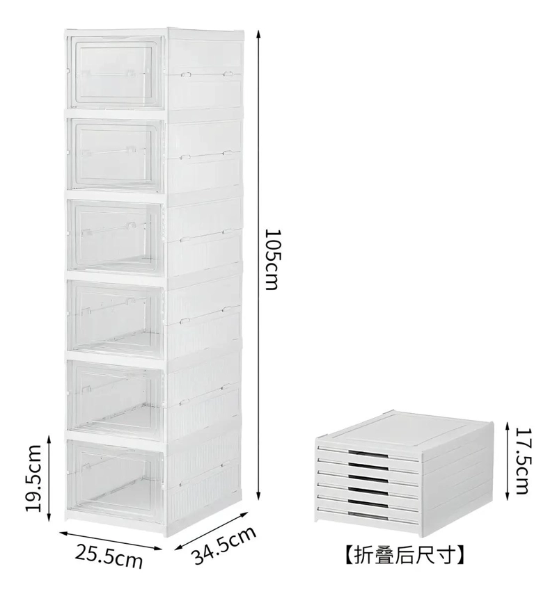 SET DE 6 CAJAS ORGANIZADORAS APILABLES PARA ZAPATOS PLEGABLES - 2