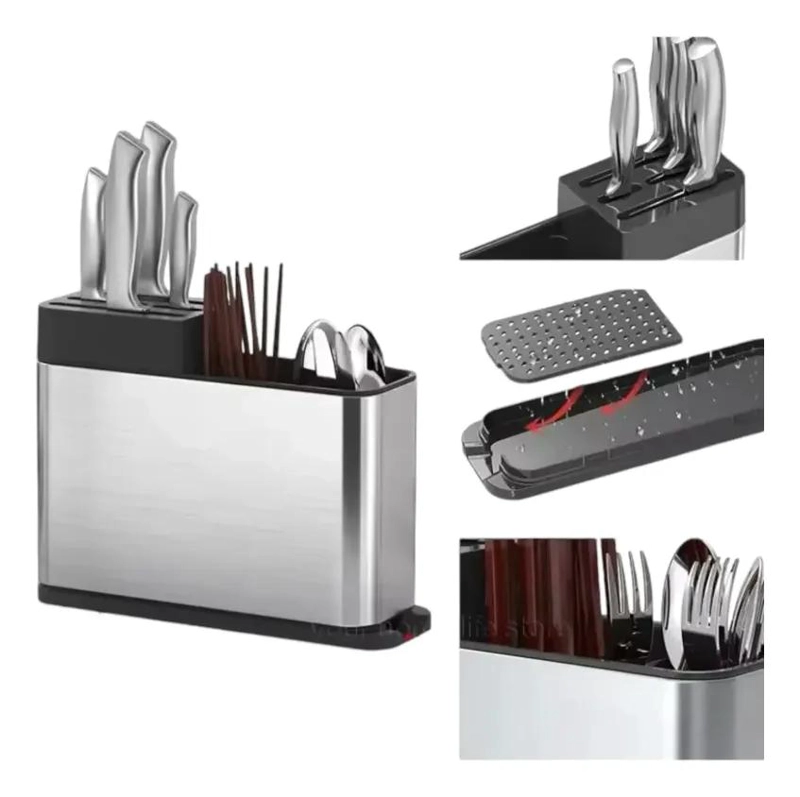 ORGANIZADOR PARA CUBIERTOS Y CUCHILLOS DE ACERO INOXIDABLE PARA COCINA - 3
