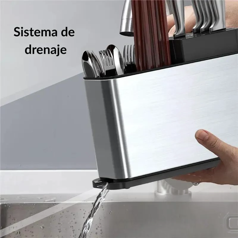 ORGANIZADOR PARA CUBIERTOS Y CUCHILLOS DE ACERO INOXIDABLE PARA COCINA - 5