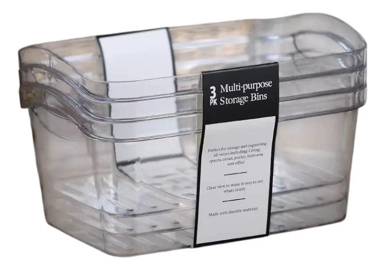 SET DE 3 CAJAS ACRILICAS MULTIUSO PARA ALMACENAMIENTO Y ORGANIZACION - 1