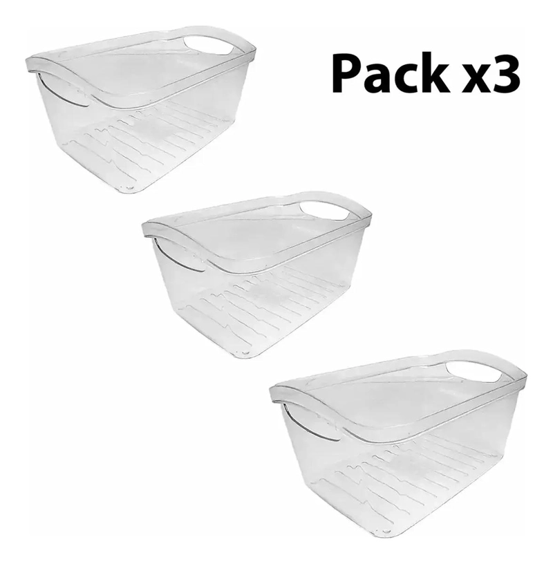 SET DE 3 CAJAS ACRILICAS MULTIUSO PARA ALMACENAMIENTO Y ORGANIZACION - 2