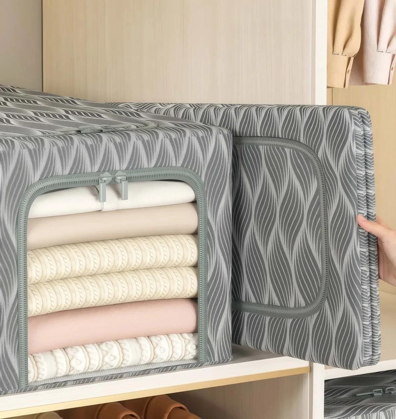 SET DE 2 CAJAS ORGANIZADORAS PLEGABLES PARA ROPA 53X35X30 CM - 3