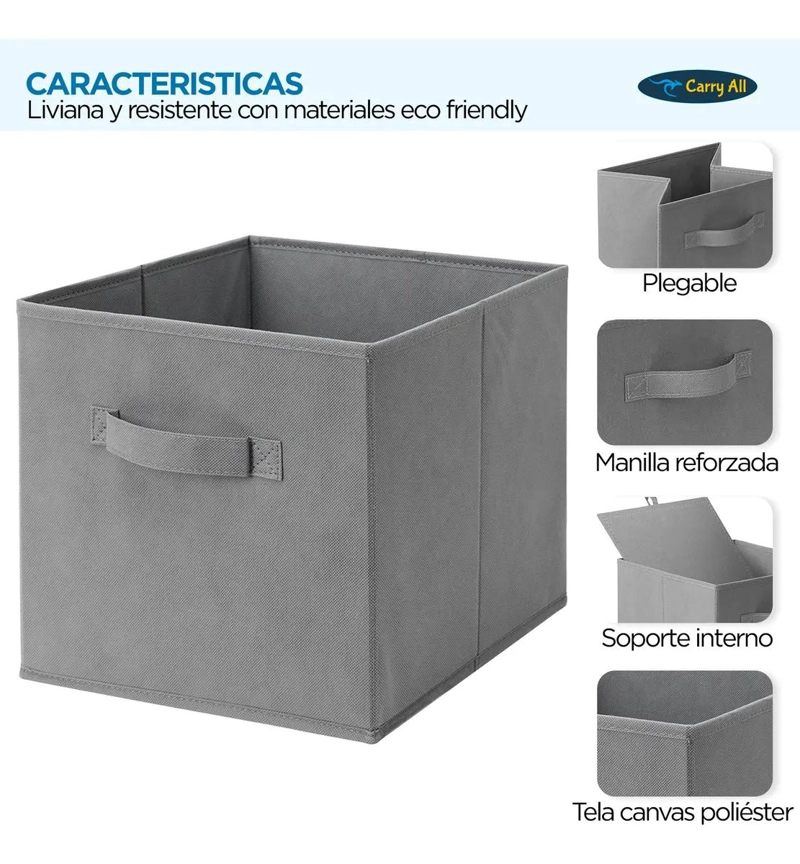 SET DE 6 CAJAS ORGANIZADORAS PLEGABLES PARA CLOSET Y ALMACENAMIENTO - 2