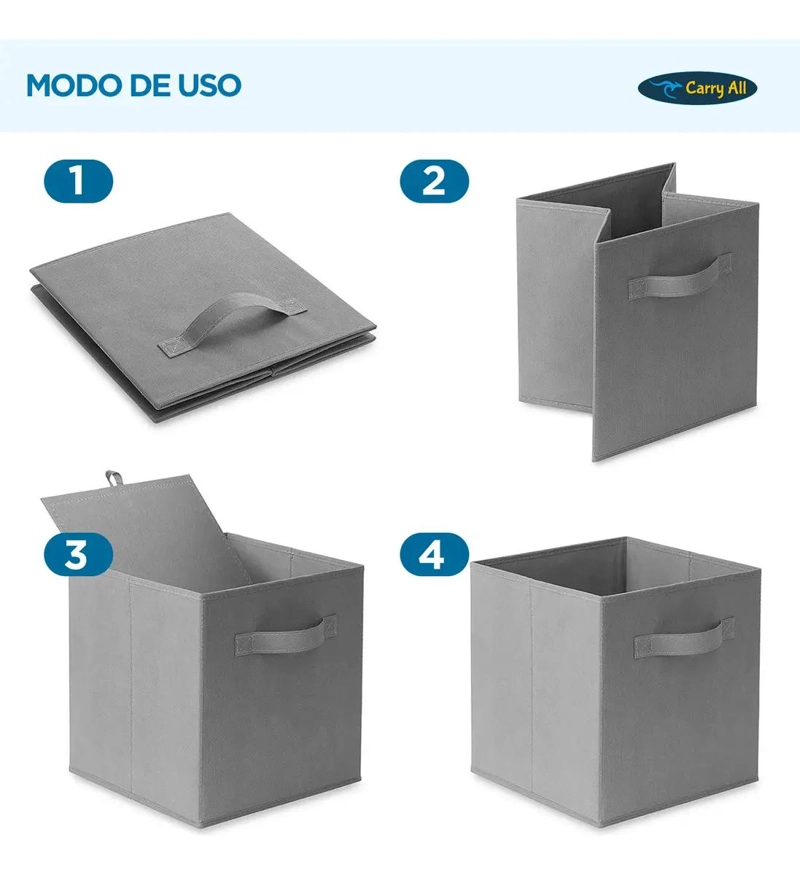 SET DE 6 CAJAS ORGANIZADORAS PLEGABLES PARA CLOSET Y ALMACENAMIENTO - 3