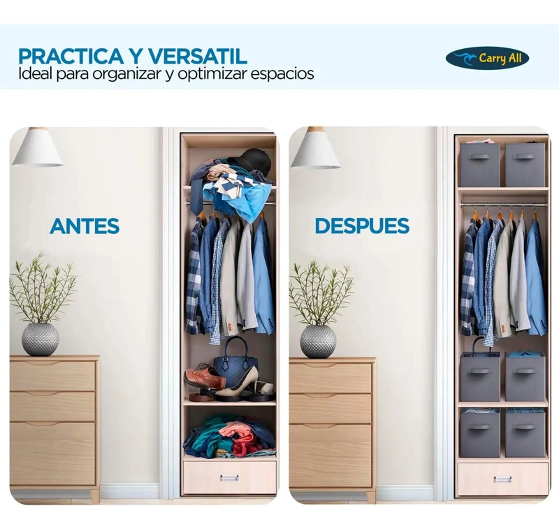 SET DE 6 CAJAS ORGANIZADORAS PLEGABLES PARA CLOSET Y ALMACENAMIENTO - 5