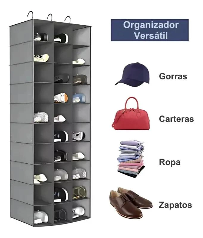ORGANIZADOR COLGANTE PARA CLOSET CON 30 ESPACIOS PARA ROPA - 2