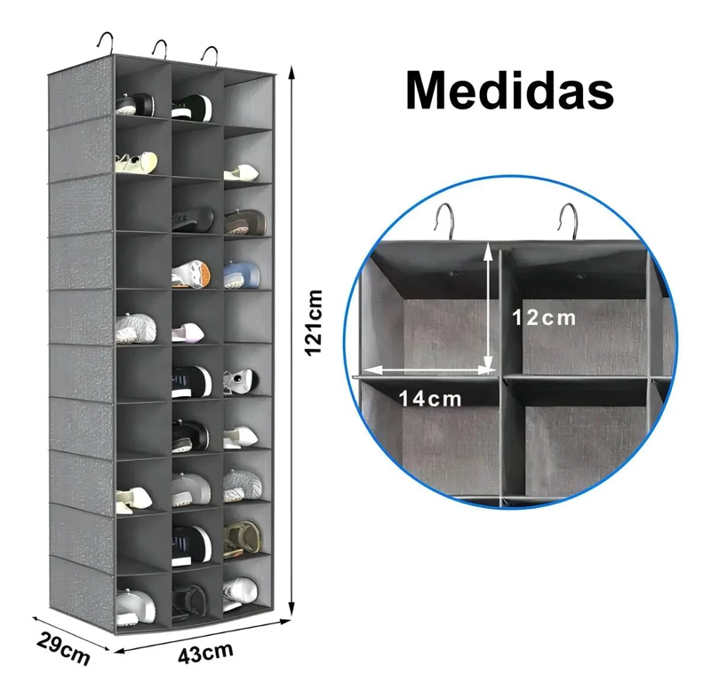 ORGANIZADOR COLGANTE PARA CLOSET CON 30 ESPACIOS PARA ROPA - 3
