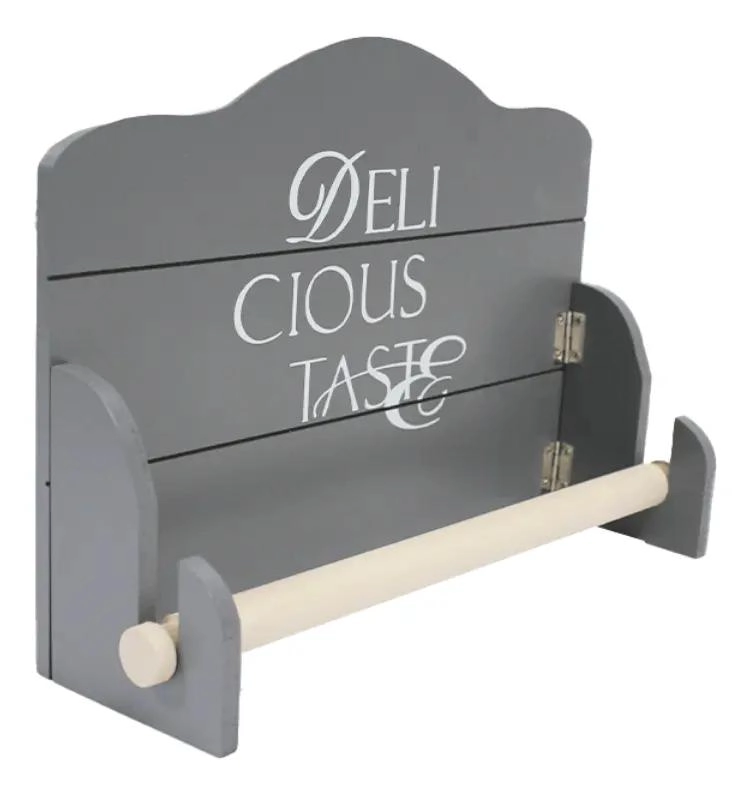 DISPENSADOR DE ROLLO DE TOALLA PARA COCINA ESTILO VINTAGE GRIS - 2
