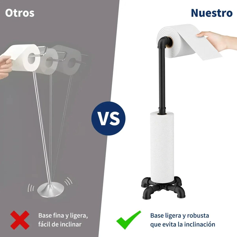 SOPORTE DE PAPEL HIGIE NICO CON PEDESTAL Y ORGANIZADOR PARA BAÑO - 4