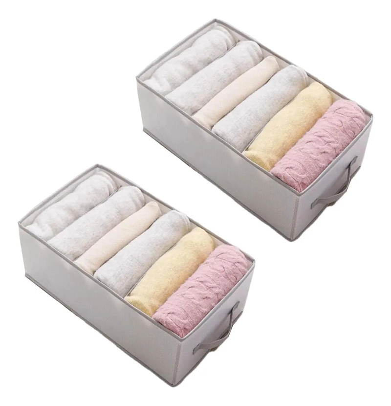 SET DE 2 CONTENEDORES PLEGABLES CON 6 COMPARTIMENTOS PARA ALMACENAMIENTO - 1