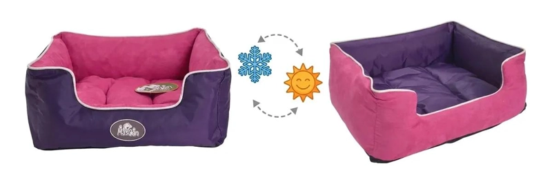 CAMA REVERSIBLE DOBLE COLOR PARA PERRO CON DISEÑO COMODO Y DURADERO - 2