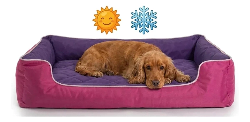 CAMA REVERSIBLE DOBLE COLOR PARA PERRO CON DISEÑO COMODO Y DURADERO - 3