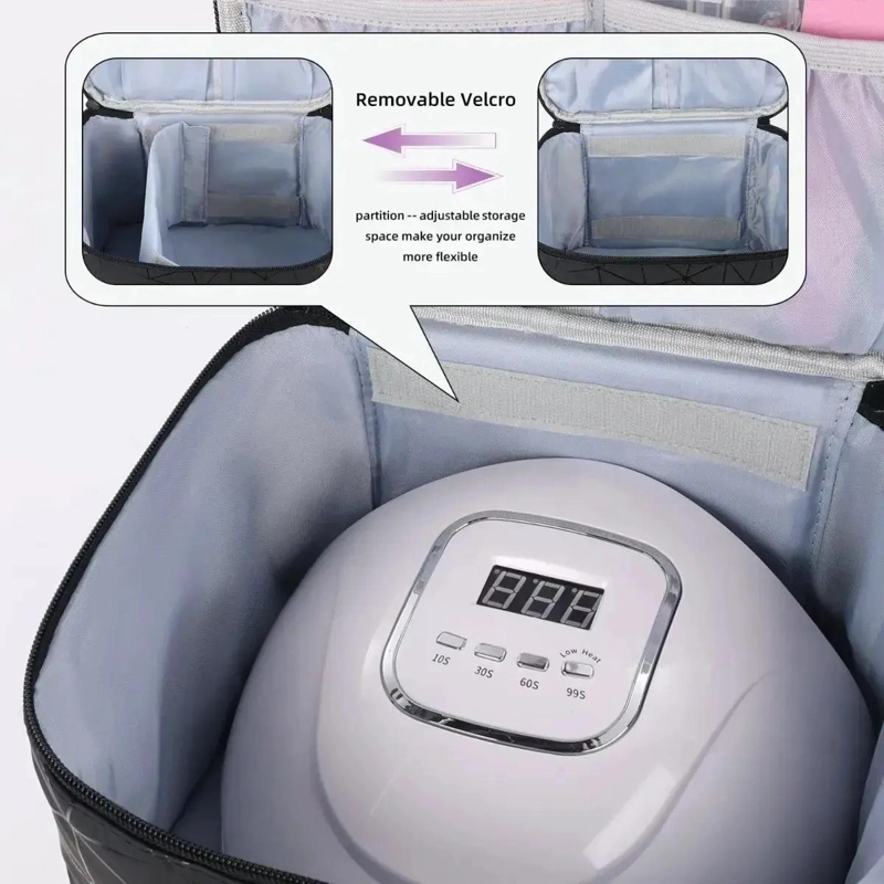 ESTUCHE ORGANIZADOR IMPERMEABLE PARA ESMALTES Y MAQUILLAJE CON MULTIPLES COMPART - 5
