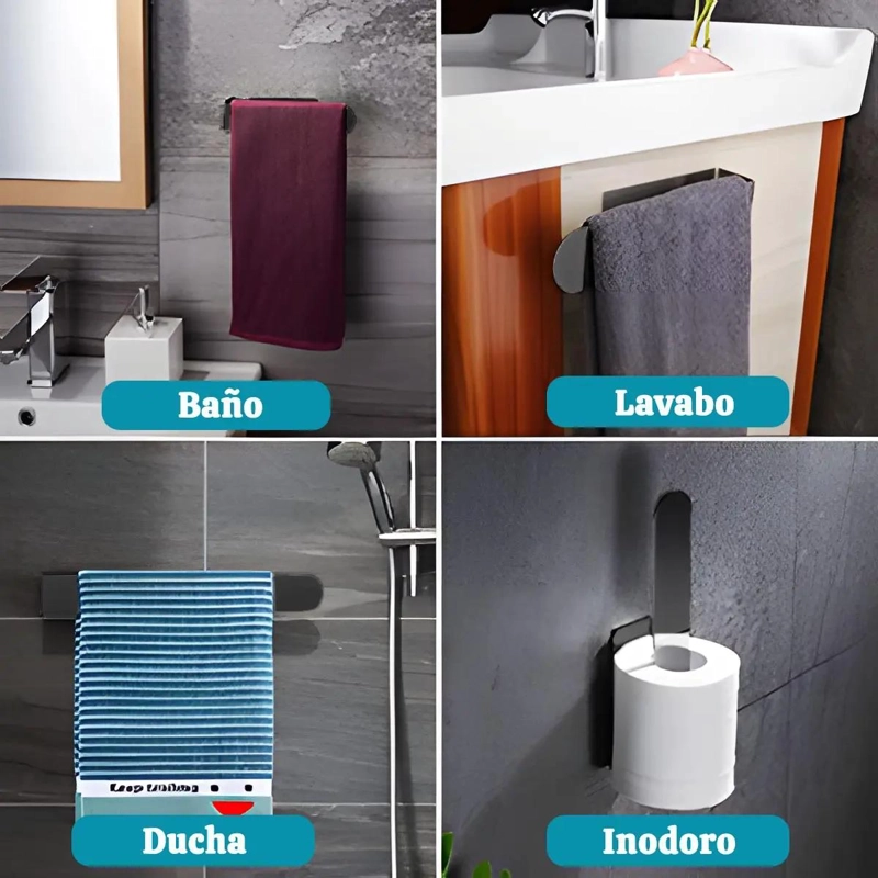 TOALLERO ADHESIVO DE ACERO INOXIDABLE PARA COCINA Y BAÑO - 3