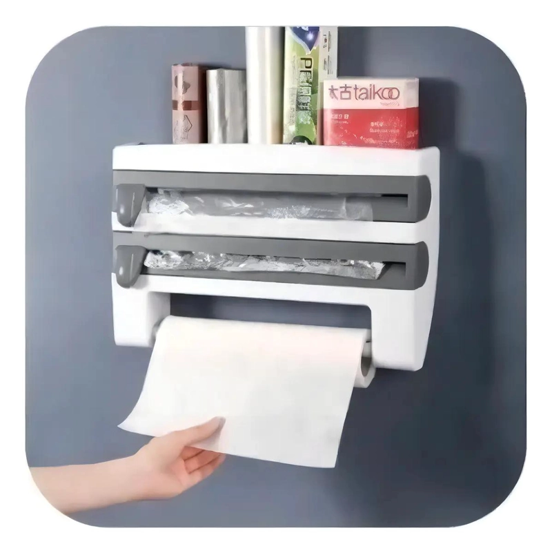 DISPENSADOR DE COCINA MULTIFUNCIONAL 4 EN 1 PARA PAPEL Y FILM - 4