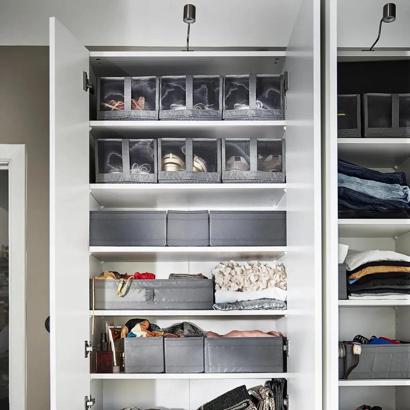 CAJA ORGANIZADORA PLEGABLE PARA ZAPATOS 22X34X16 CM COLOR GRIS OSCURO - 5