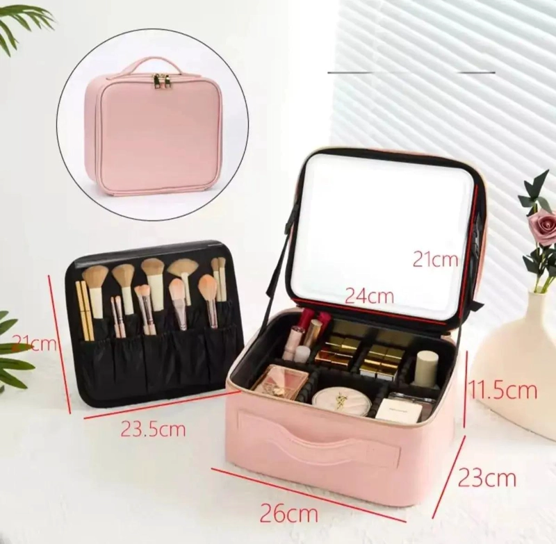 COSMETIQUERO ORGANIZADOR DE MAQUILLAJE CON LUZ LED Y ESPEJO INTEGRADO - 2