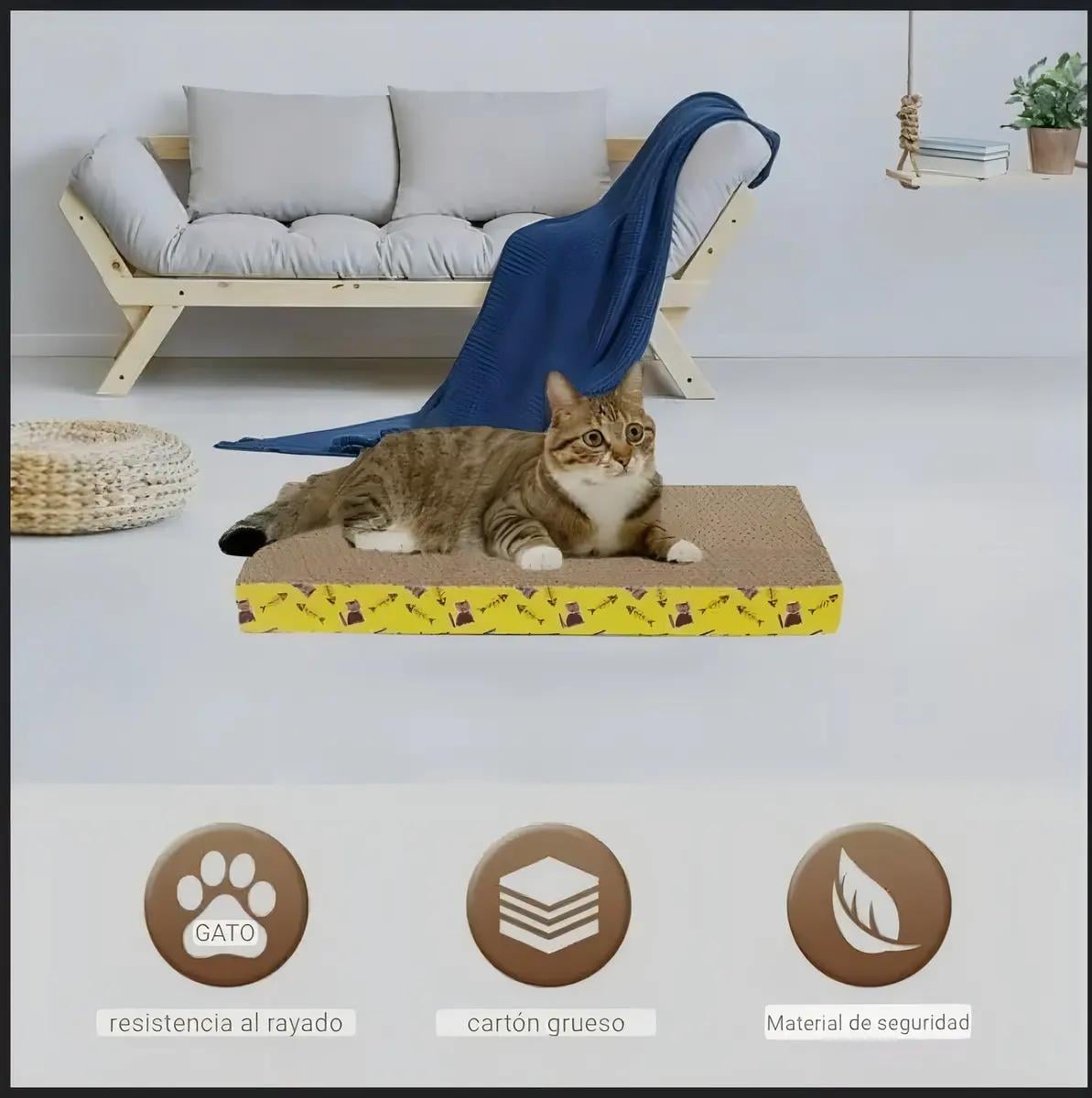 SET DE 2 RASCADORES PARA GATOS DE CARTON RESISTENTE Y DURADERO - 3