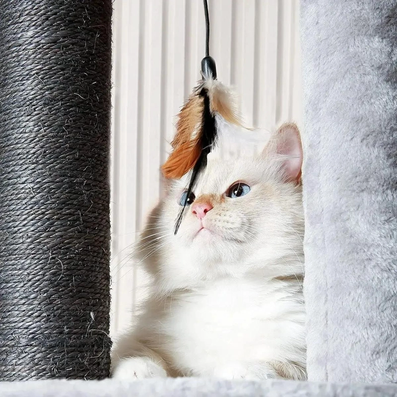 RASCADOR PARA GATOS TIPO TORRE ARBOL DE 250 CM CON TERCIOPELO - 3
