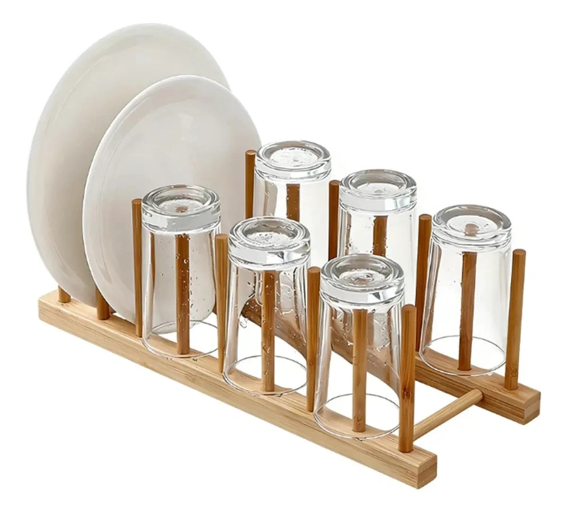 ESCURRIDOR DE PLATOS PARA COCINA CON REPISA ORGANIZADORA Y DISEÑO COMPACTO - 1