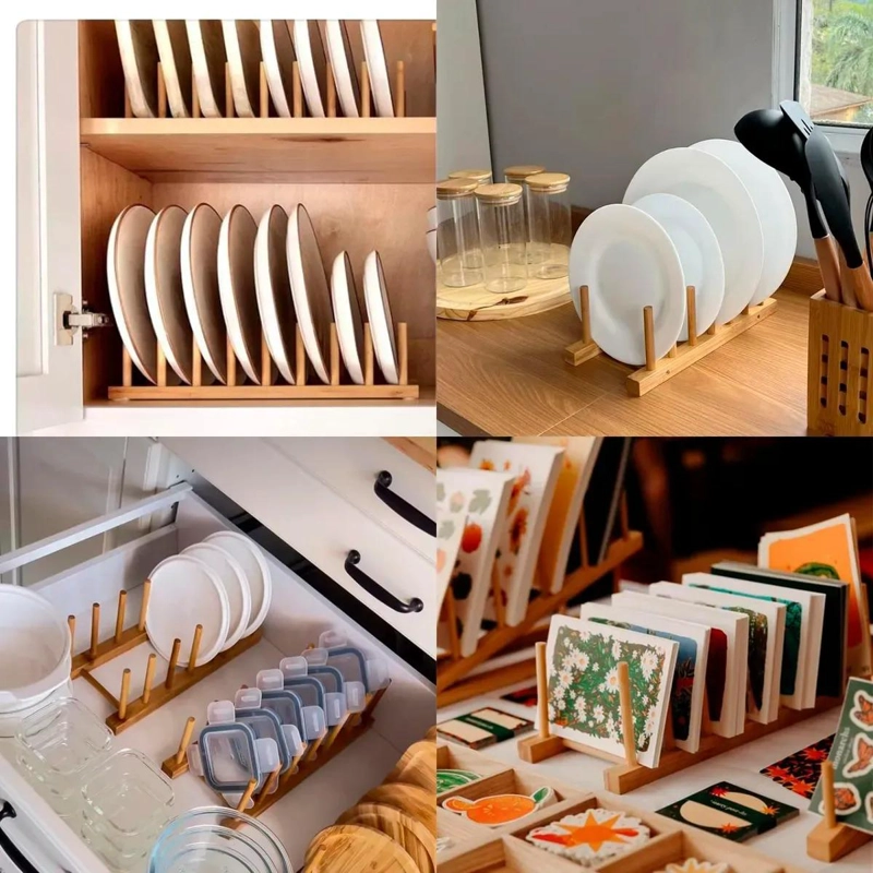 ESCURRIDOR DE PLATOS PARA COCINA CON REPISA ORGANIZADORA Y DISEÑO COMPACTO - 5