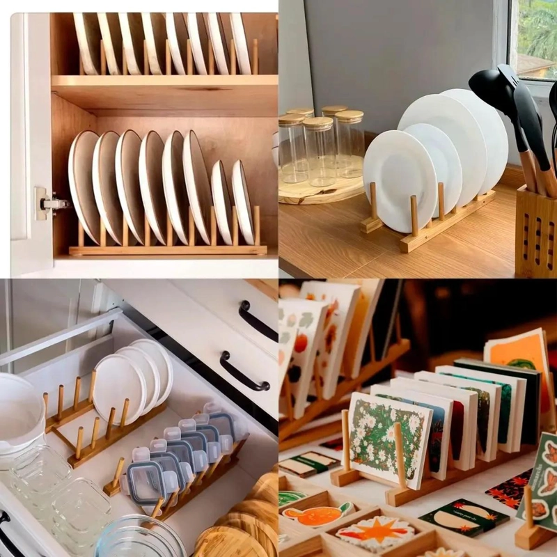 ESCURRIDOR DE PLATOS PARA COCINA CON REPISA ORGANIZADORA Y DISEÑO COMPACTO - 4