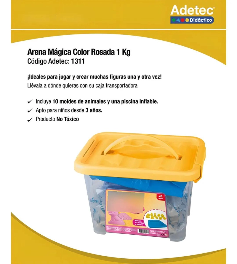 ARENA MAGICA CON 10 MOLDES Y BANDEJA PARA JUEGOS CREATIVOS - 3