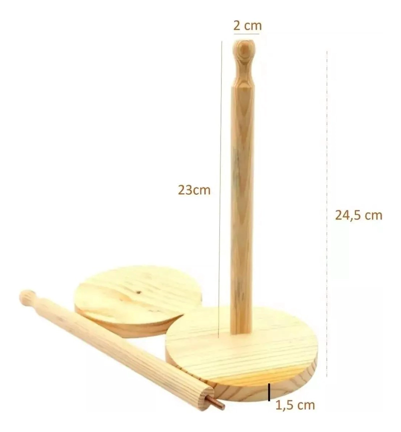 SET DE 6 PORTA TOALLAS REDONDOS DE MADERA NATURAL PARA BAÑO - 2