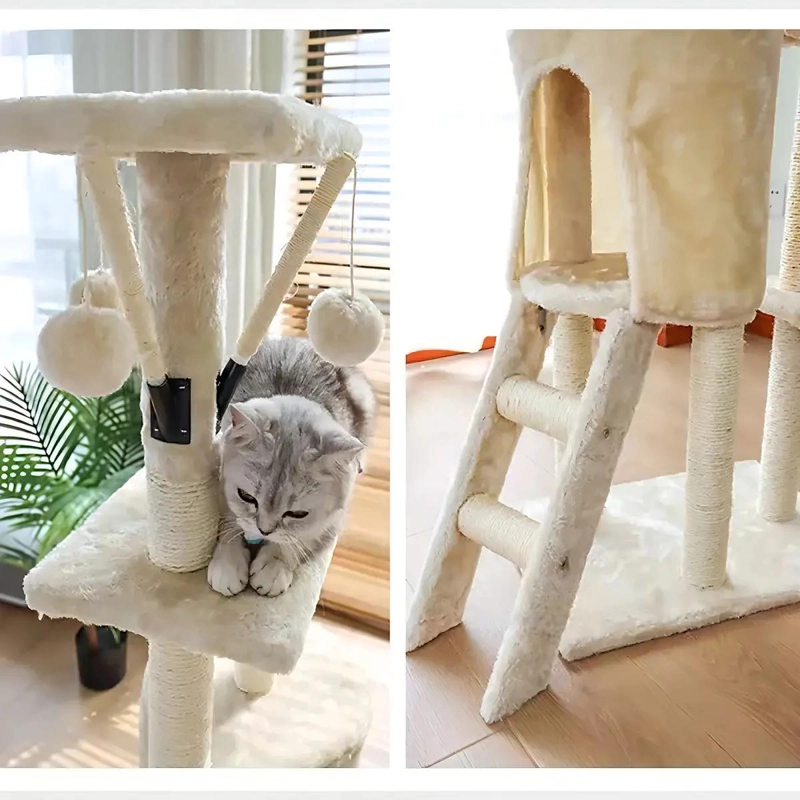 TORRE RASCADOR PARA GATOS CON 5 NIVELES Y JUGUETE INTERACTIVO - 3