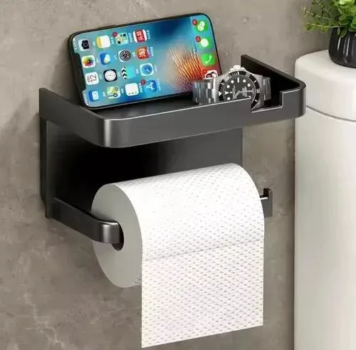 SOPORTE PARA PAPEL HIGIE NICO CON ORGANIZADOR PARA BAÑO PRACTICO Y FUNCIONAL - 4