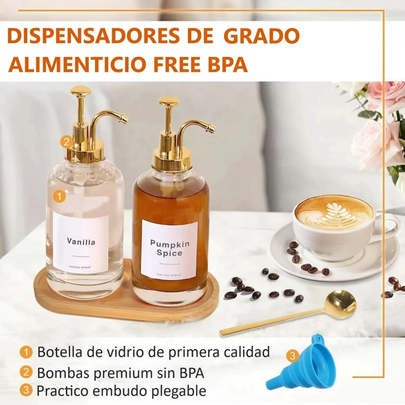 DISPENSADOR DE JARABE PARA CAFE  CON BANDEJA PARA BARRA - 4