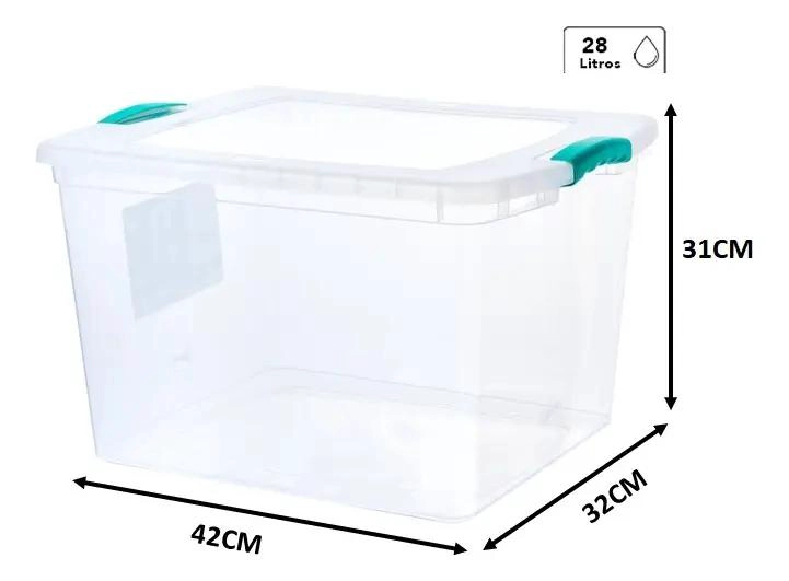 CAJA ORGANIZADORA MULTIUSO TRANSPARENTE CON CAPACIDAD DE 28 LITROS - 2
