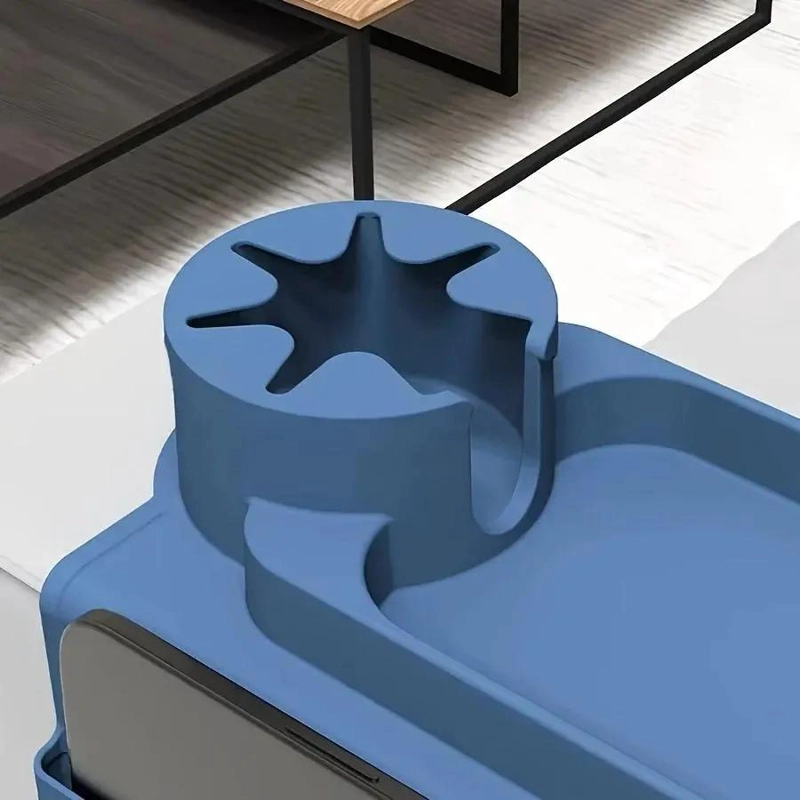 ORGANIZADOR LATERAL PARA SOFA CON PORTAVASOS Y SOPORTE DE SILICONA - 5