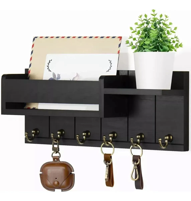 ORGANIZADOR DE PARED MODERNO CON PORTALLAVES Y REPISA - 1