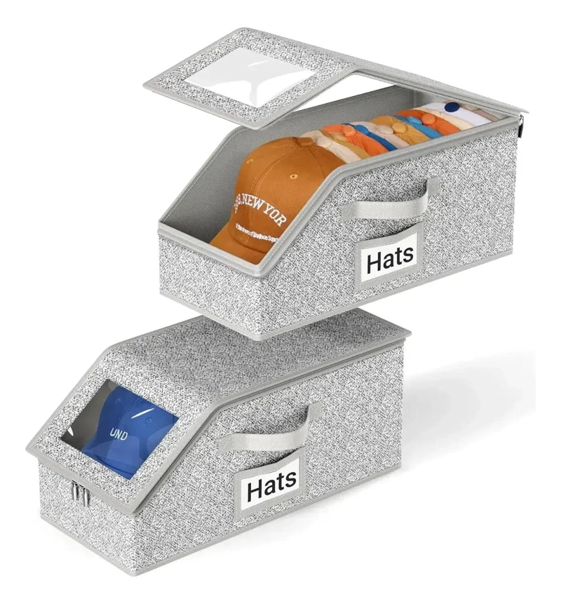 SET DE 2 ORGANIZADORES PLEGABLES PARA SOMBREROS 42X22X17 CM - 1