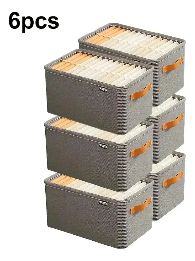 SET DE 6 BOLSAS ORGANIZADORAS PLEGABLES PARA ROPA CON ASAS RESISTENTES - 1