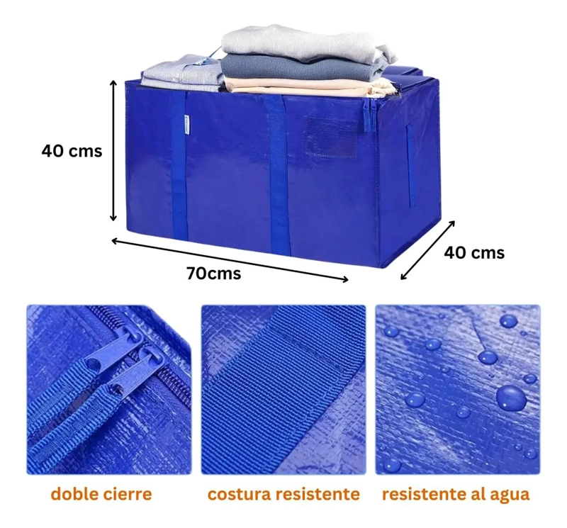 PACK DE 2 BOLSAS PARA MUDANZA Y ALMACENAMIENTO EXTRA GRANDES DE 90 LITROS - 2