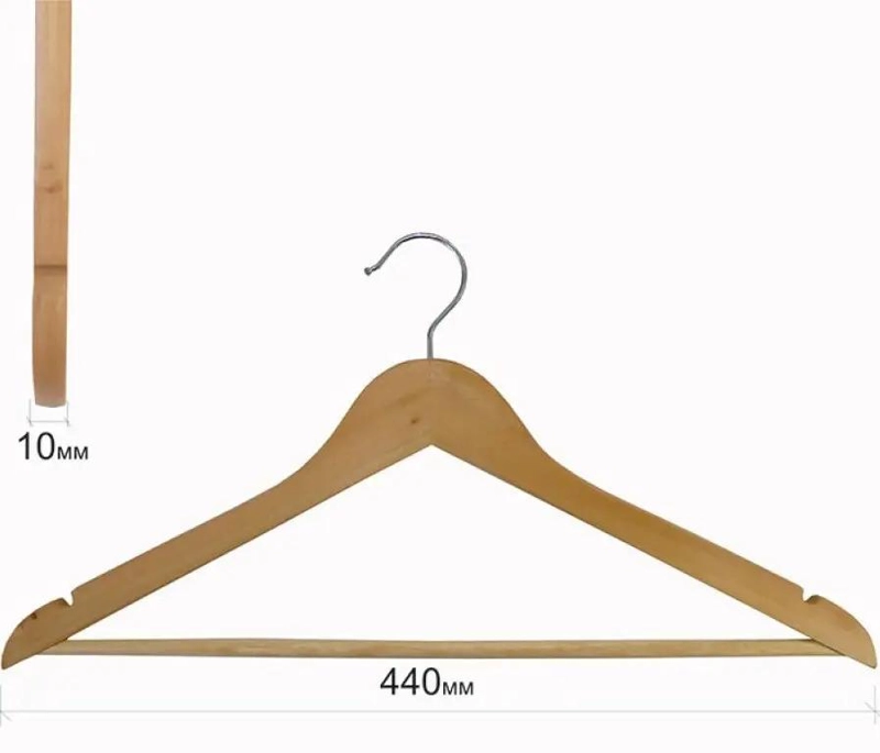 SET DE 30 COLGADORES DE MADERA COLOR NATURAL PARA ROPA - 2