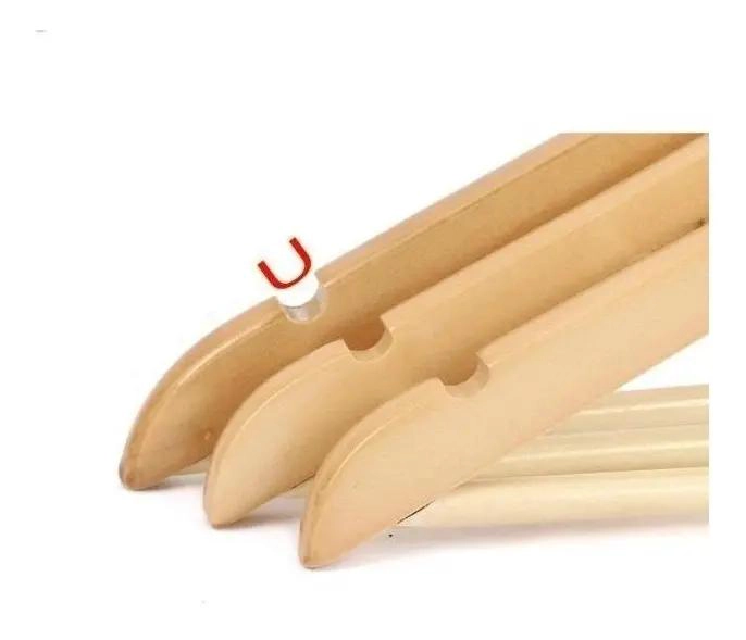 SET DE 30 COLGADORES DE MADERA COLOR NATURAL PARA ROPA - 4