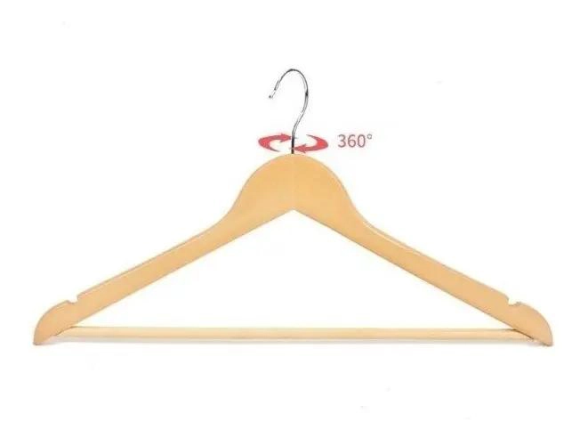 SET DE 30 COLGADORES DE MADERA COLOR NATURAL PARA ROPA - 5