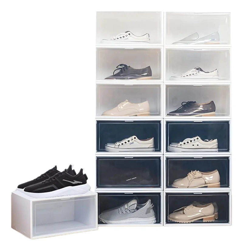 ORGANIZADOR TRANSPARENTE PARA ZAPATOS PACK DE 4 UNIDADES PARA EXHIBICION - 1