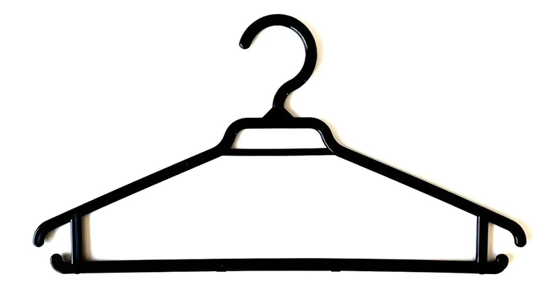 COLGADORES PARA ROPA DE PLASTICO NEGRO PACK DE 80 UNIDADES RESISTENTES - 1