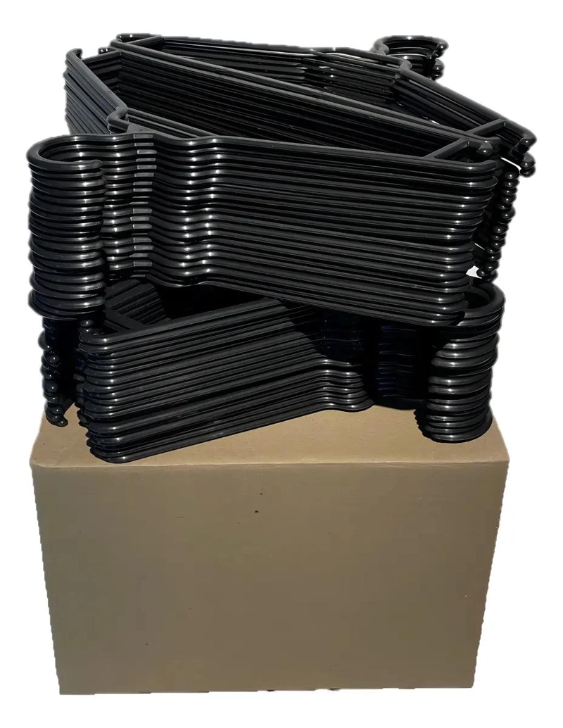 COLGADORES PARA ROPA DE PLASTICO NEGRO PACK DE 80 UNIDADES RESISTENTES - 2