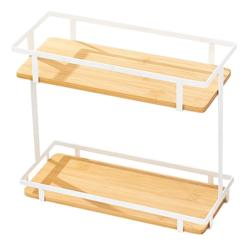 ESTANTE METALICO DE DOS NIVELES PARA ORGANIZACION EN COCINA Y OFICINA - 4