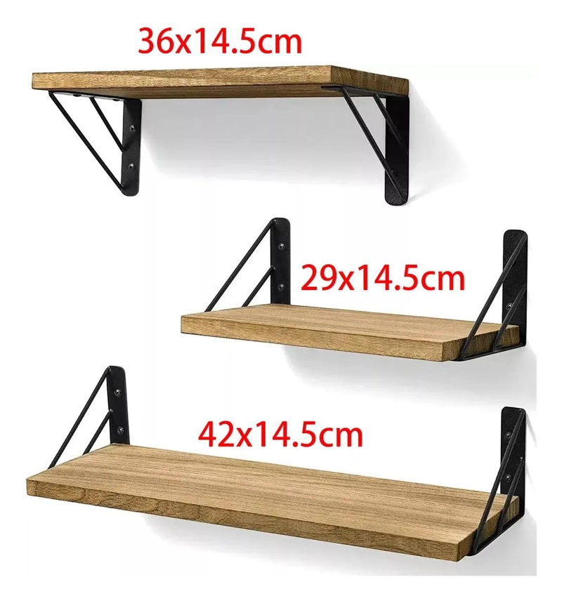 SET DE 3 REPISAS FLOTANTES DE MADERA PARA USO MULTIPROPOSITO - 5