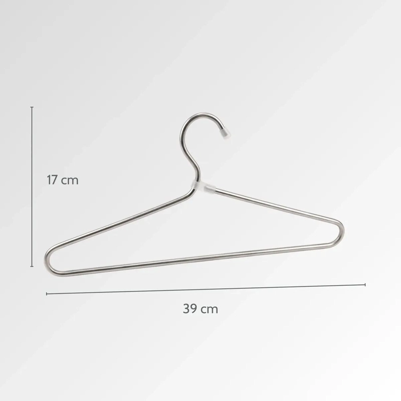 SET DE 10 COLGADORES METALICOS PLATEADOS PARA ROPA CON GANCHO RESISTENTE - 5